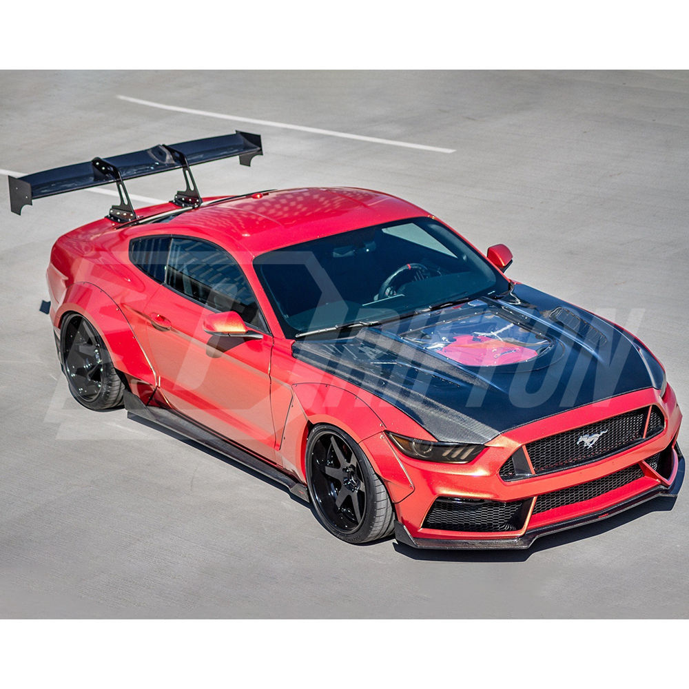 CMST V2 Transparent Style Carbon Fiber Hood For Ford Mustang Gen6 S550.1 2015-2017