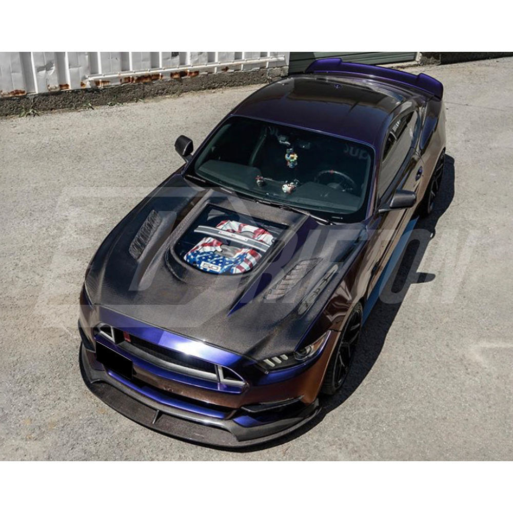 CMST V2 Transparent Style Carbon Fiber Hood For Ford Mustang Gen6 S550.1 2015-2017