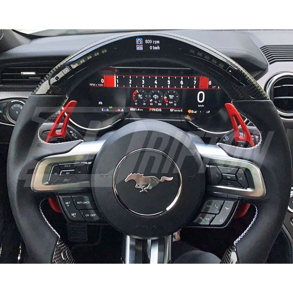 Customize Carbon Fiber RPM LED Display Steering Wheel For Ford Mustang Gen6 S550.1 2015-2017
