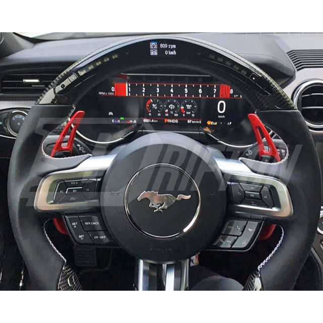 Customize Carbon Fiber RPM LED Display Steering Wheel For Ford Mustang Gen6 S550.1 2015-2017