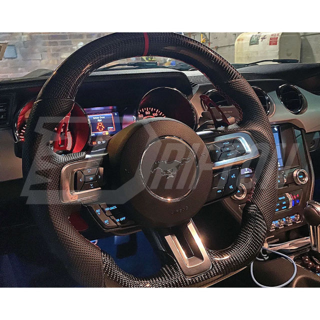 Customize Style Carbon Fiber Steering Wheel For Ford Mustang Gen6 S550.1 2015-2017