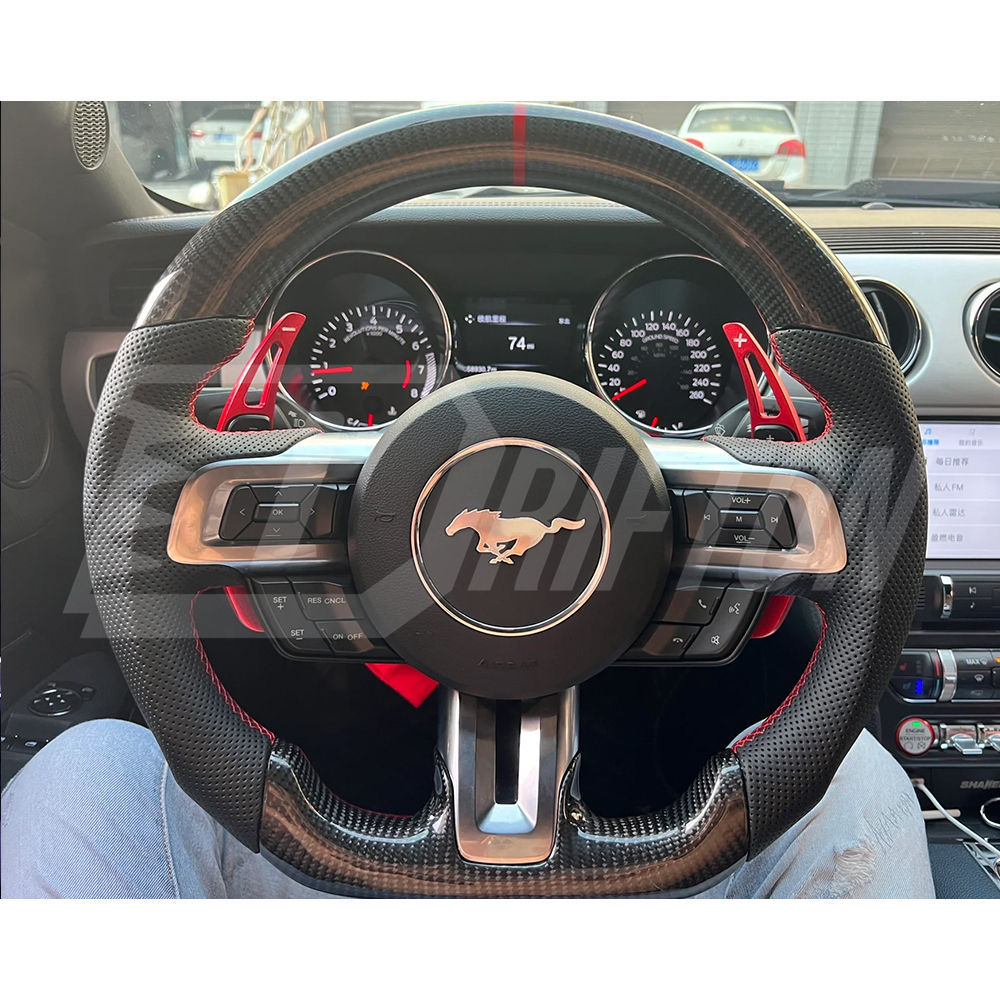 Customize Style Carbon Fiber Steering Wheel For Ford Mustang Gen6 S550.1 2015-2017
