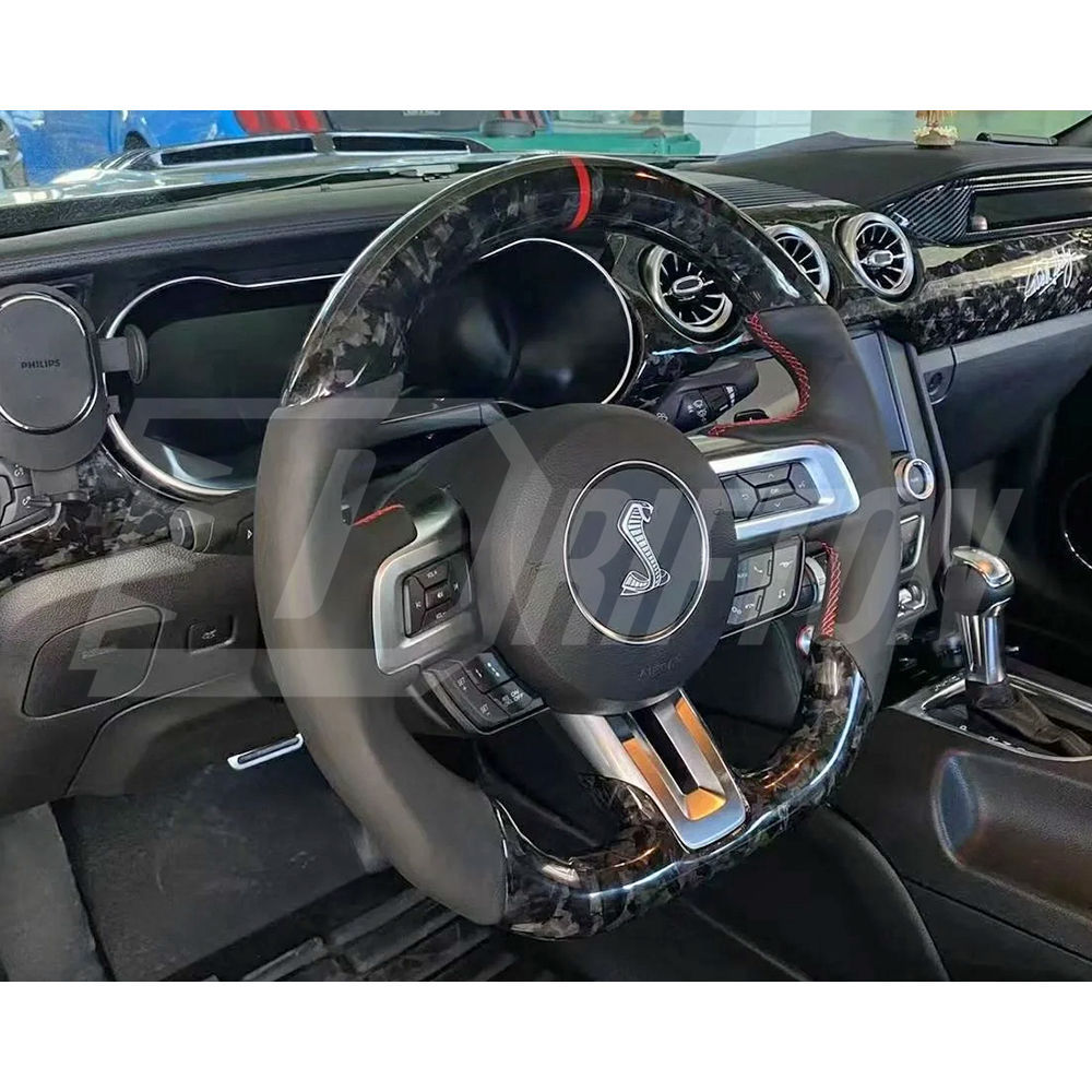 Customize Style Carbon Fiber Steering Wheel For Ford Mustang Gen6 S550.1 2015-2017