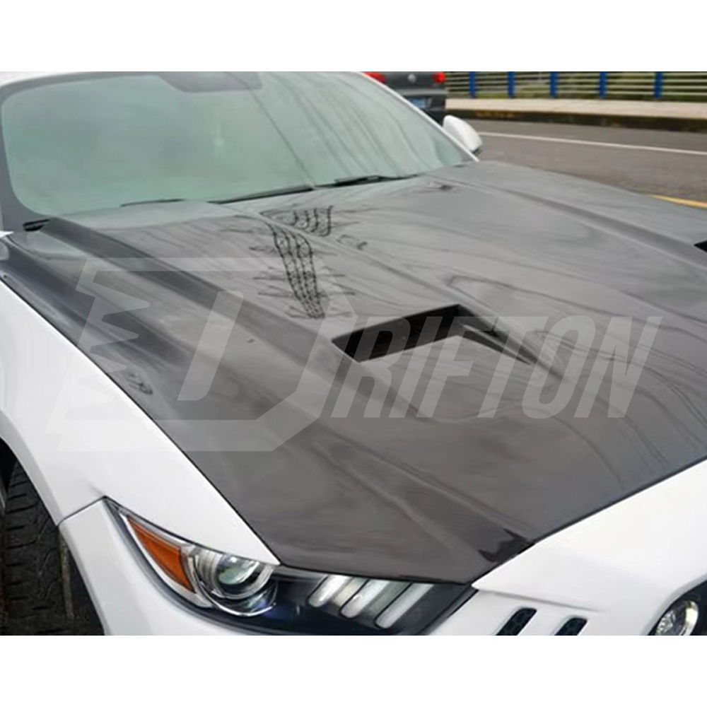 Drifton Style Carbon Fiber Hood For Ford Mustang Gen6 S550.1 2015-2017