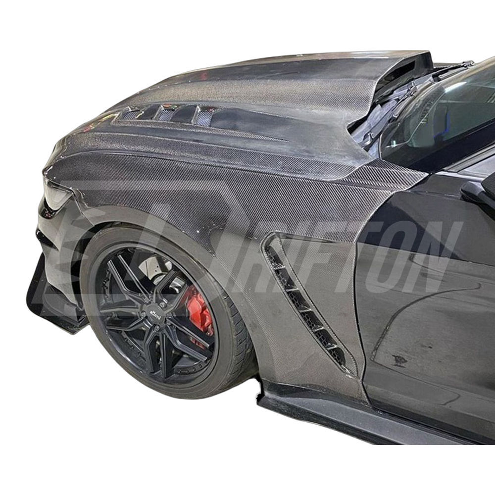 GT350 Style Carbon Fiber Front Fenders For Ford Mustang Gen6 S550.1 2015-2017