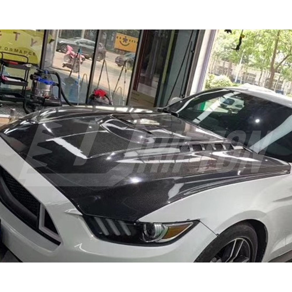 GTS Style Carbon Fiber Hood For Ford Mustang Gen6 S550.1 2015-2017
