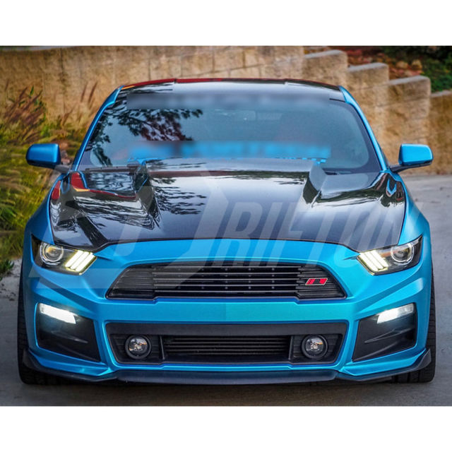 Supercharged Style Carbon Fiber Cowl Hood For Ford Mustang Gen6 S550.1 2015-2017