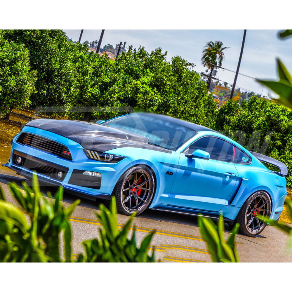 Supercharged Style Carbon Fiber Cowl Hood For Ford Mustang Gen6 S550.1 2015-2017