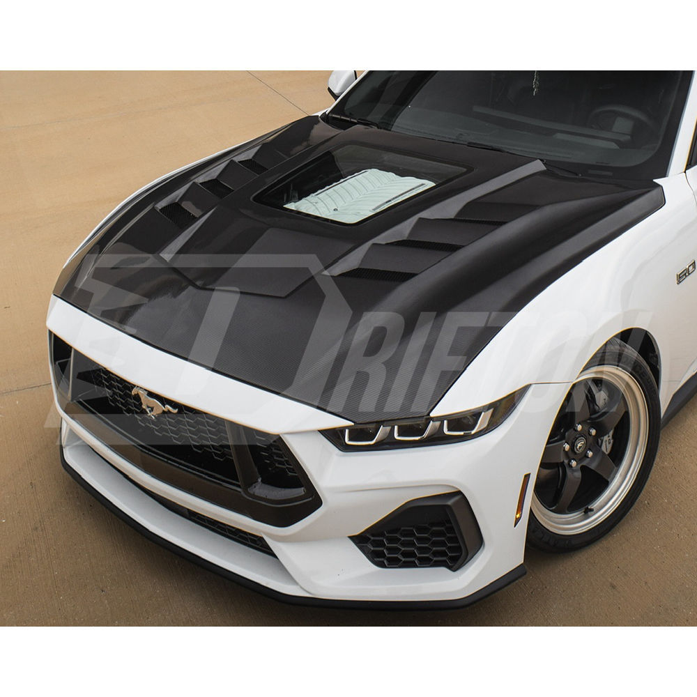 Transparent Style Carbon Fiber Hood For Ford Mustang Gen7 S650 2024-On
