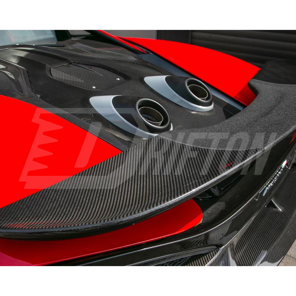 OEM 600LT Style Dry Carbon Fiber Rear Engine Hood Lid Cover For Mclaren 600LT 2018-2020