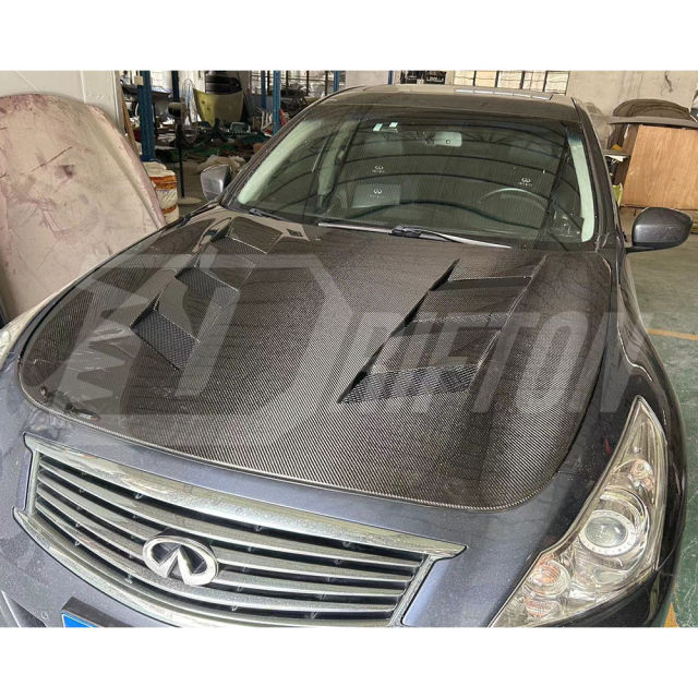 Amuse Style Carbon Fiber Engine Bonnet Hood For INFINITI G37 Sedan 2008-2015