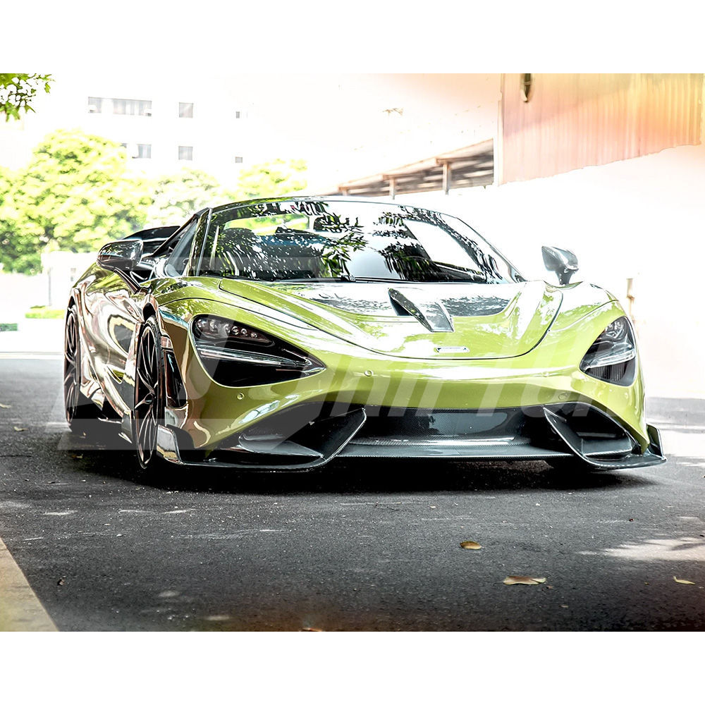 765LT Style Dry Carbon Fiber With Portion Primer Front Bumper For Mclaren 720S 2017-2023