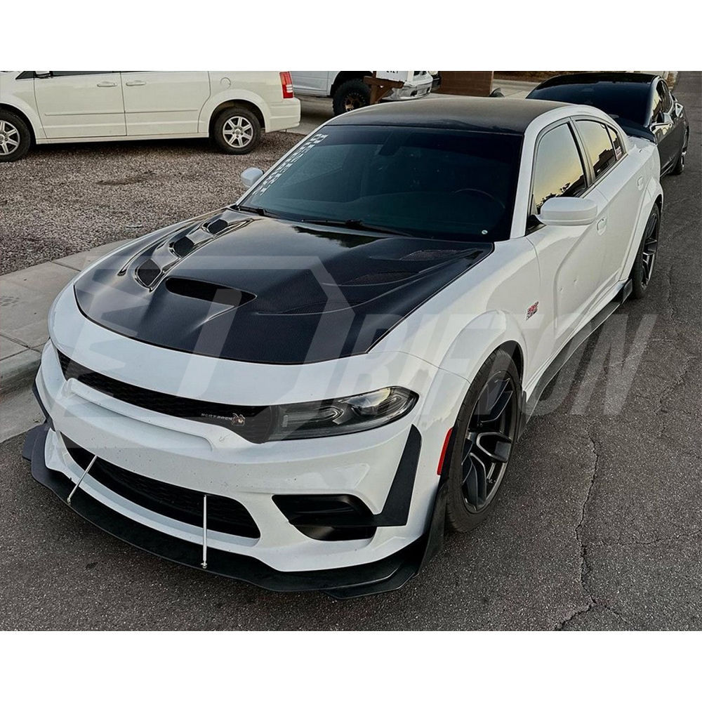V3R Style Carbon Fiber Hood For Dodge Charger 2015-2023