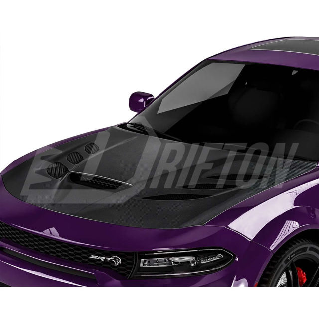 V3R Style Carbon Fiber Hood For Dodge Charger 2015-2023