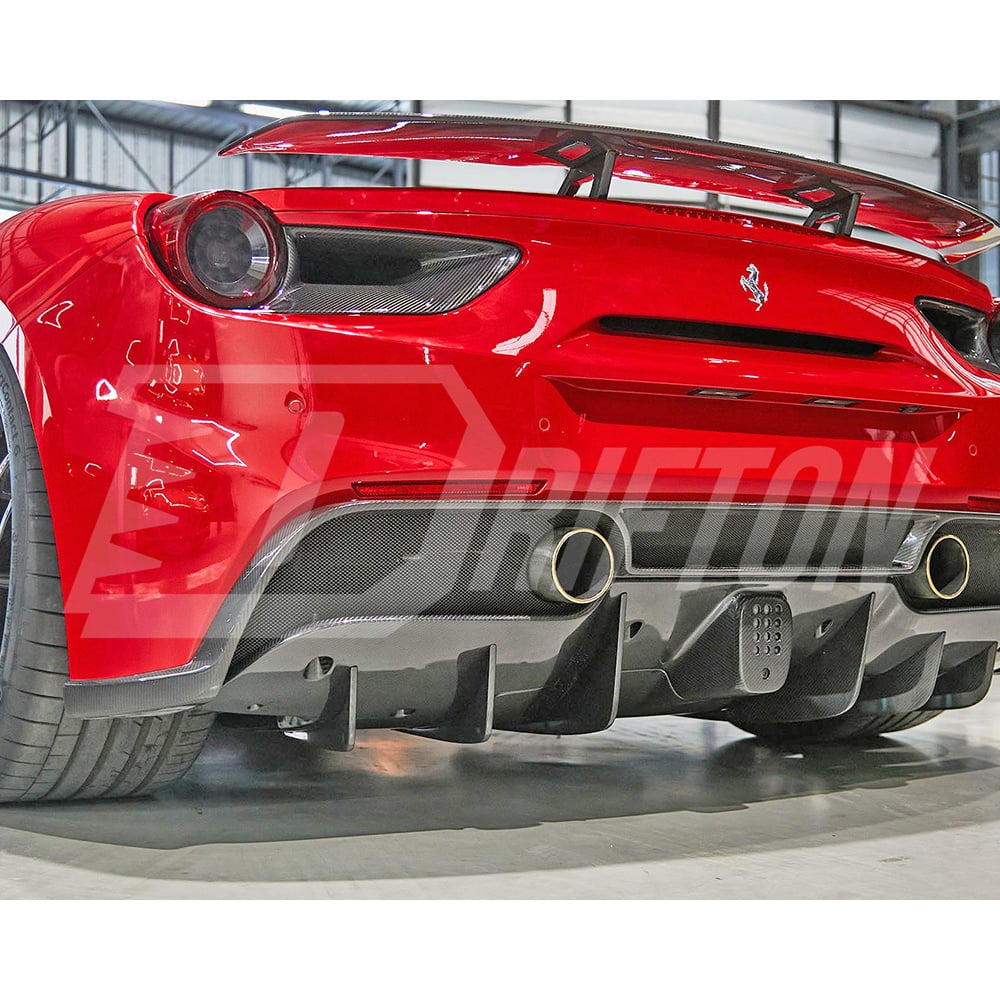 Novitec Style Dry Carbon Fiber Rear Diffuser For Ferrari 488 GTB Spider 2015-2018