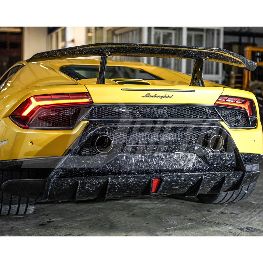 Performante Style Dry Carbon Fiber Rear Spoiler Wing With Trunk Lid For Lamborghini Huracan LP610 & LP580 & EVO & Tecnica 2014-2025