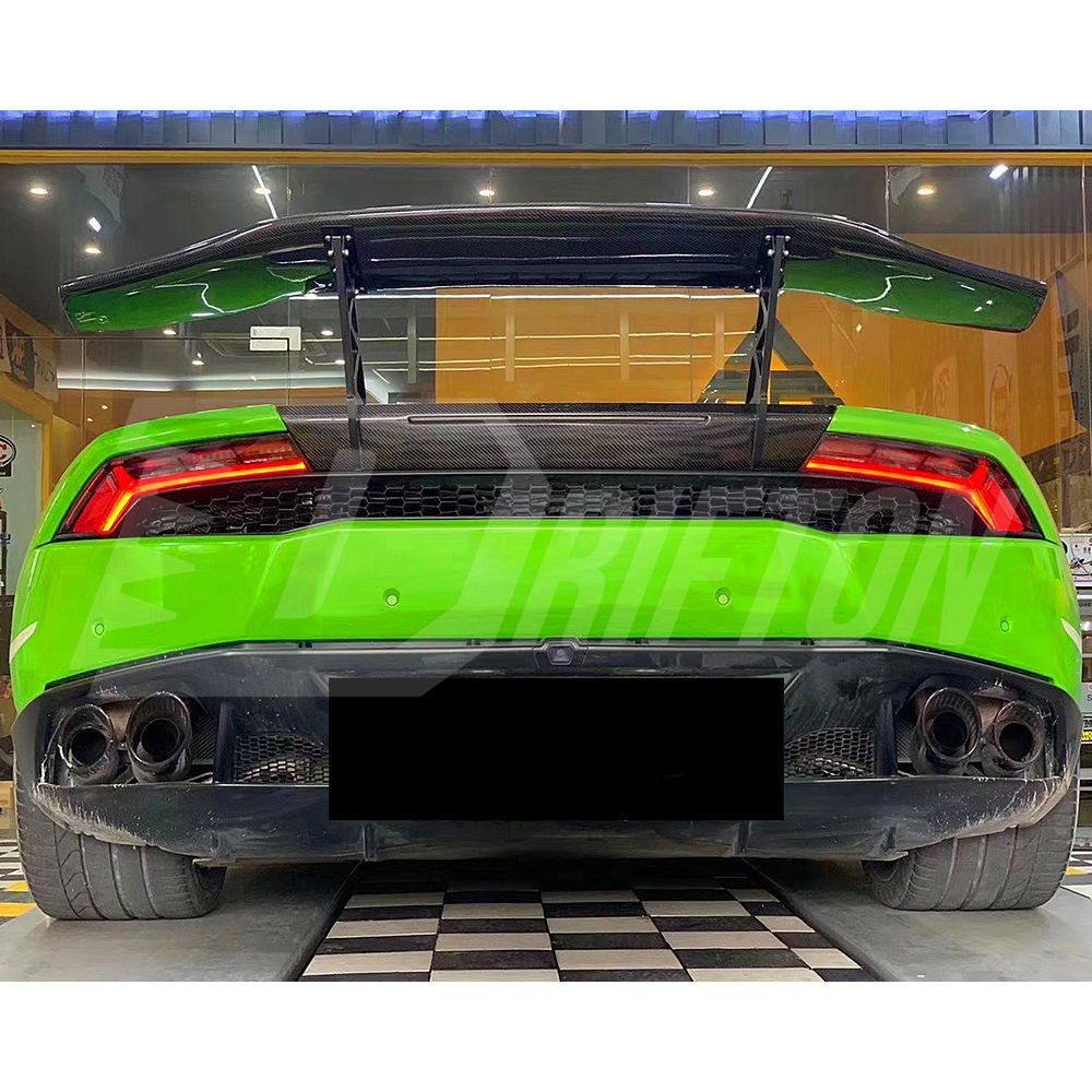 DMC Style Dry Carbon Fiber Rear Spoiler Wing With Trunk Base Lid For Lamborghini Huracan LP610 & LP580 & EVO & Tecnica 2014-2025