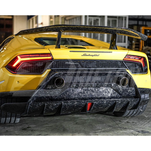 Performante Style Dry Carbon Fiber Rear Spoiler Wing With Trunk Lid For Lamborghini Huracan LP610 & LP580 & EVO & Tecnica 2014-2025