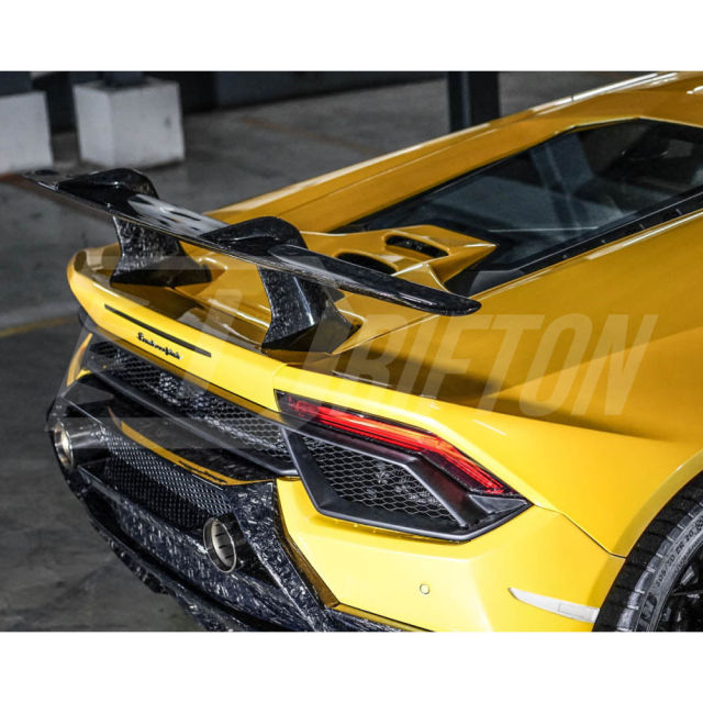 Performante Style Dry Carbon Fiber Rear Spoiler Wing With Trunk Lid For Lamborghini Huracan LP610 & LP580 & EVO & Tecnica 2014-2025