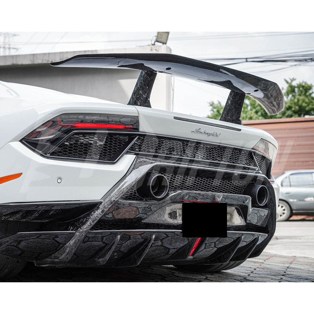 Performante Style Dry Carbon Fiber Rear Spoiler Wing With Trunk Lid For Lamborghini Huracan LP610 & LP580 & EVO & Tecnica 2014-2025