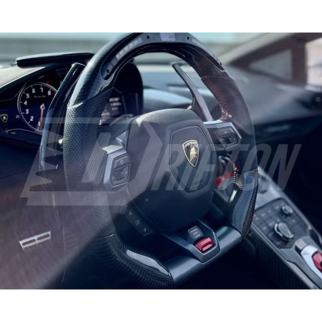 Custom Made RPM LED Display Carbon Fiber Steering Wheel For Lamborghini Huracan LP610 & LP580 & EVO 2014-2025