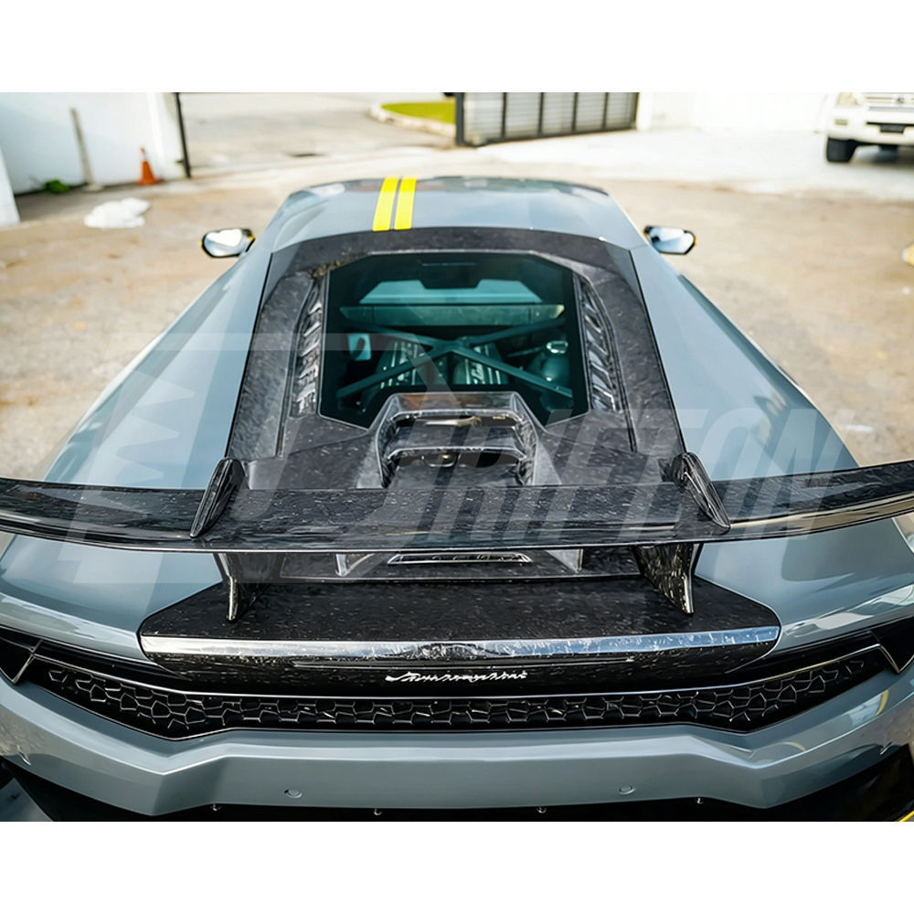 Performante Style Dry Carbon Fiber Rear Spoiler Wing For Lamborghini Huracan LP610 & LP580 & EVO & Tecnica 2014-2025