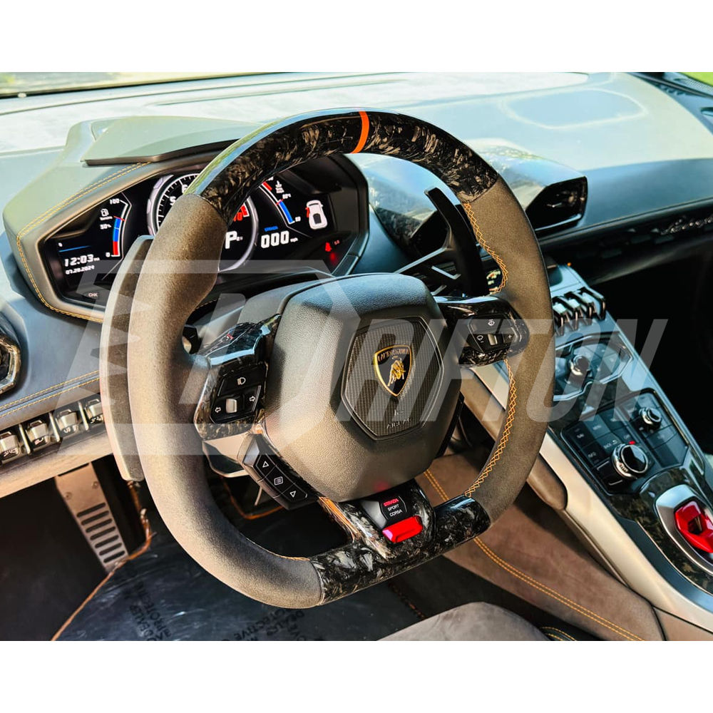 Dry Carbon Fiber Steering Wheel Center Panel For Lamborghini Huracan LP610 & LP580 & EVO 2014-2025