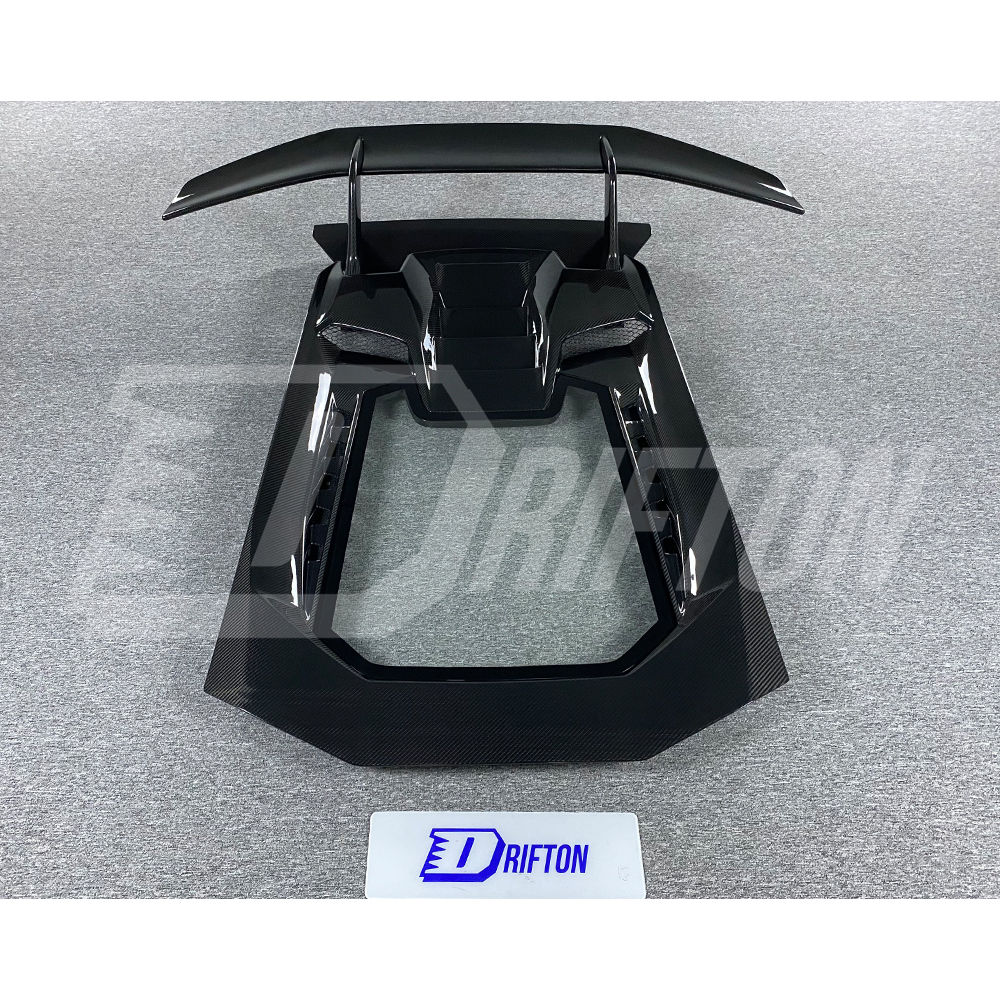 Performante Style Dry Carbon Fiber Rear Engine Hood & Spoiler Wing Set For Lamborghini Huracan LP610 & LP580 & EVO & STO & Tecnica 2014-2025