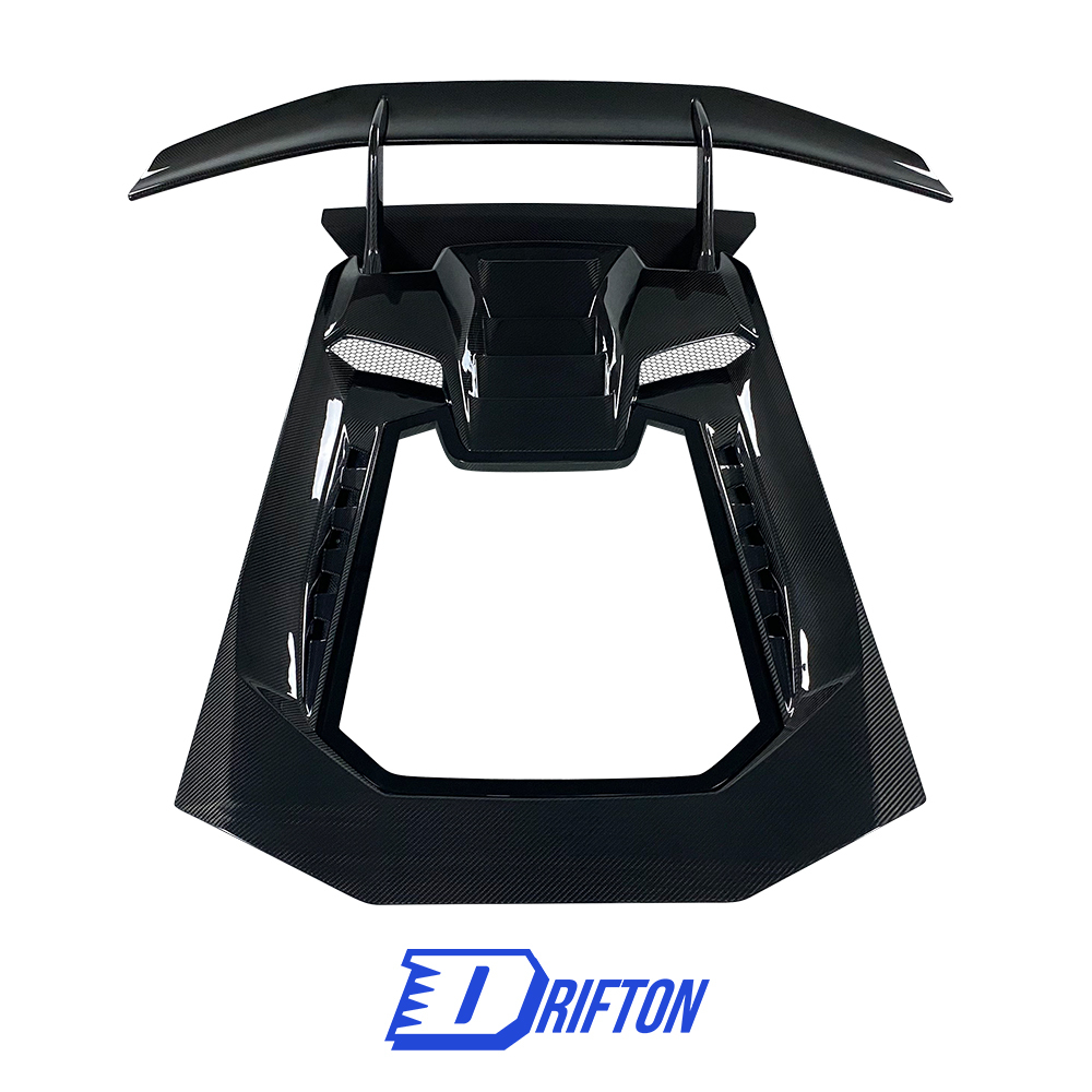 Performante Style Dry Carbon Fiber Rear Engine Hood & Spoiler Wing Set For Lamborghini Huracan LP610 & LP580 & EVO & STO & Tecnica 2014-2025
