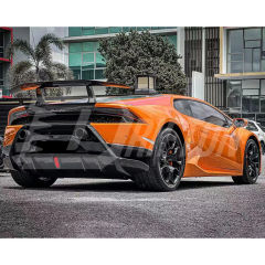 Performante Style Dry Carbon Fiber Rear Engine Hood & Spoiler Wing Set For Lamborghini Huracan LP610 & LP580 & EVO & STO & Tecnica 2014-2025