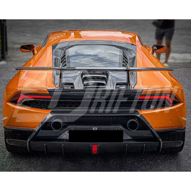 Performante Style Dry Carbon Fiber Rear Engine Hood & Spoiler Wing Set For Lamborghini Huracan LP610 & LP580 & EVO & STO & Tecnica 2014-2025