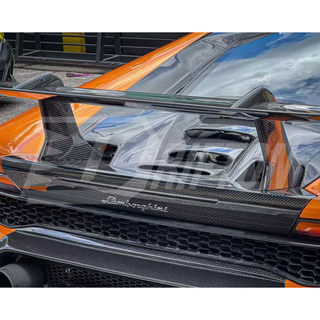 Performante Style Dry Carbon Fiber Rear Engine Hood & Spoiler Wing Set For Lamborghini Huracan LP610 & LP580 & EVO & STO & Tecnica 2014-2025