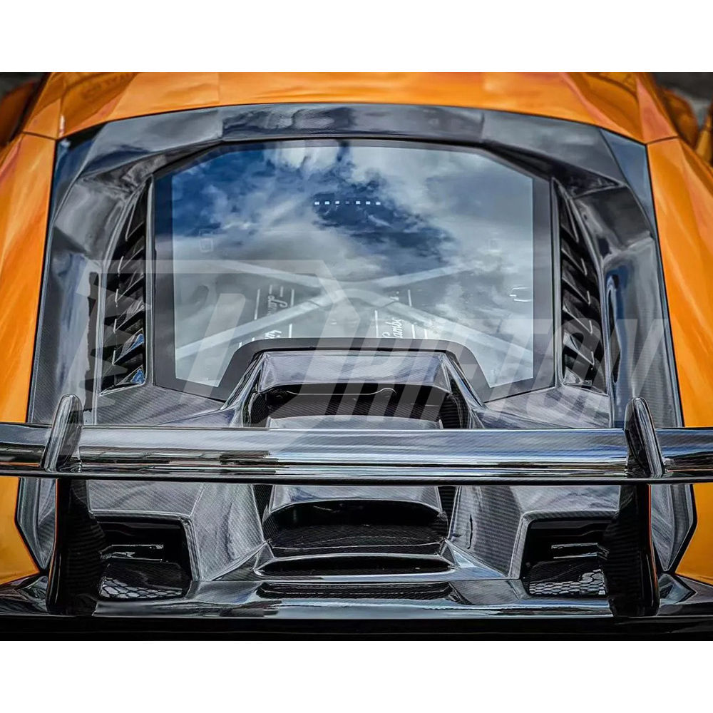 Performante Style Dry Carbon Fiber Rear Engine Hood & Spoiler Wing Set For Lamborghini Huracan LP610 & LP580 & EVO & STO & Tecnica 2014-2025