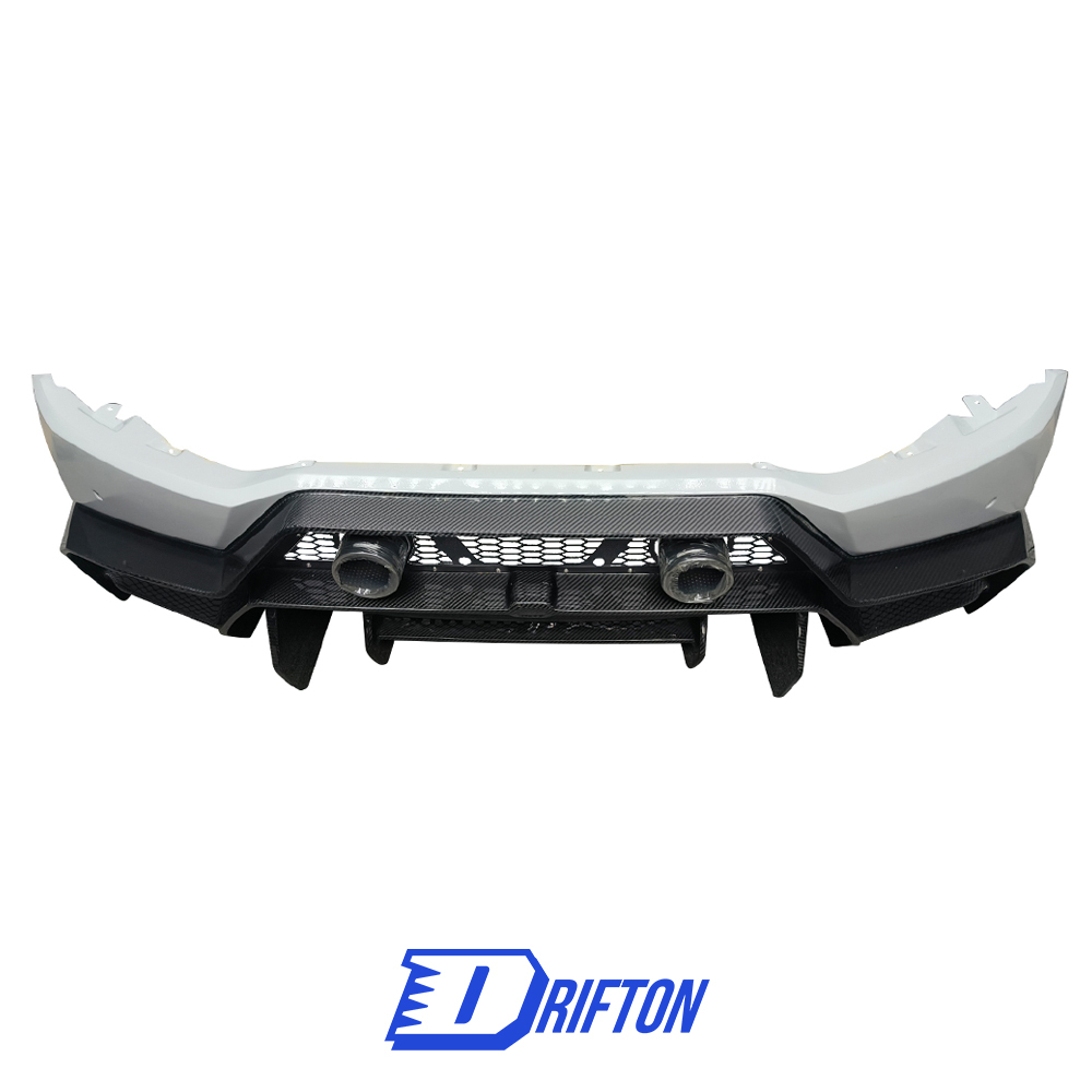 Vorsteiner Center Exit ExhaUst Style Dry Carbon Fiber With Portion Primer Rear Bumper For Lamborghini Huracan EVO & Tecnica 2020-2025