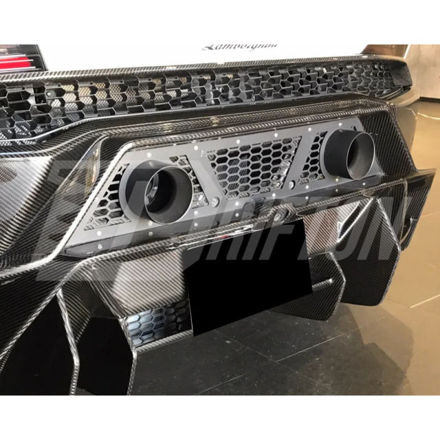 Vorsteiner Center Exit ExhaUst Style Dry Carbon Fiber With Portion Primer Rear Bumper For Lamborghini Huracan EVO & Tecnica 2020-2025