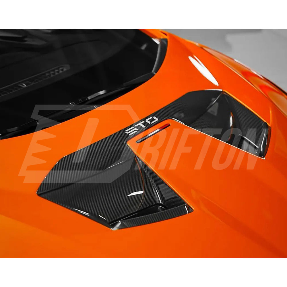Dry Carbon Fiber Front Hood Center Scoop Panel For Lamborghini Huracan STO 2021-2025