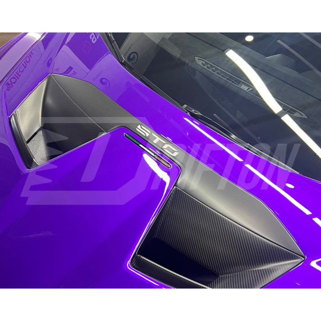 Dry Carbon Fiber Front Hood Center Scoop Panel For Lamborghini Huracan STO 2021-2025