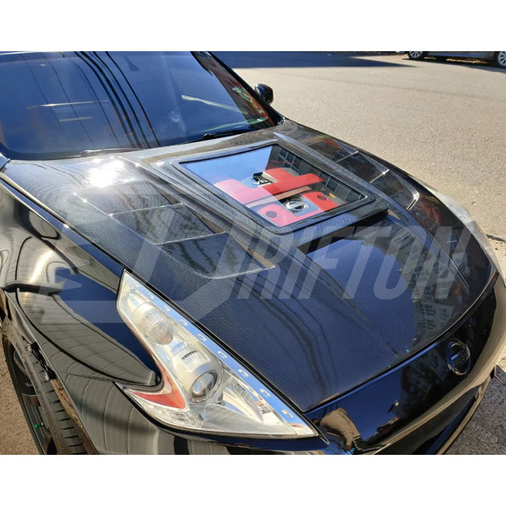CMST Transparent Window Style Carbon Fiber Hood For Nissan 370Z Z34 2008-2019