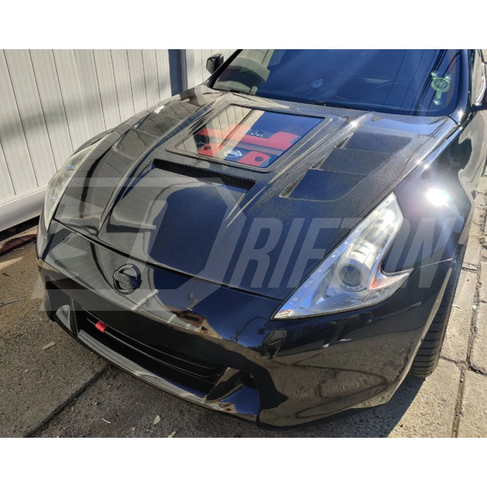 CMST Transparent Window Style Carbon Fiber Hood For Nissan 370Z Z34 2008-2019