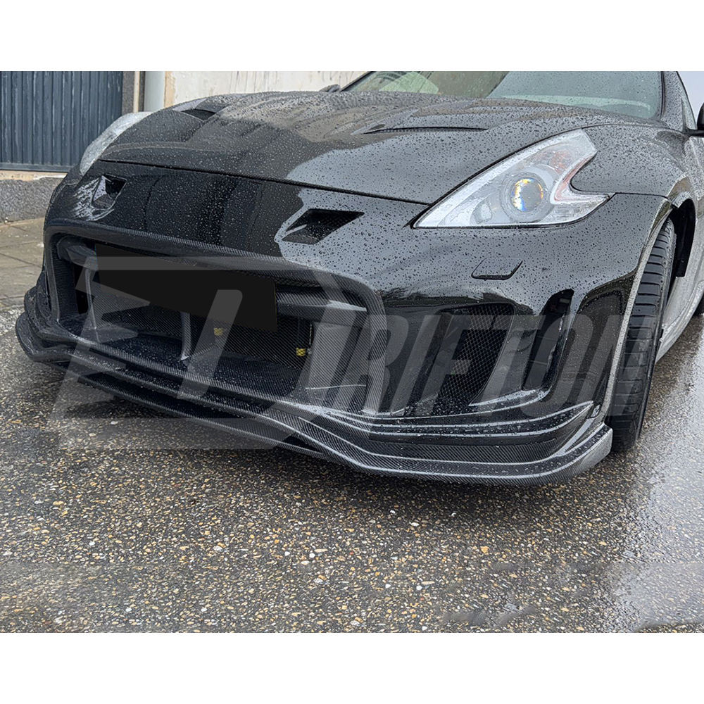 Varis Arising II Style Half Carbon Fiber Front Bumper For Nissan 370Z Z34 2008-2019