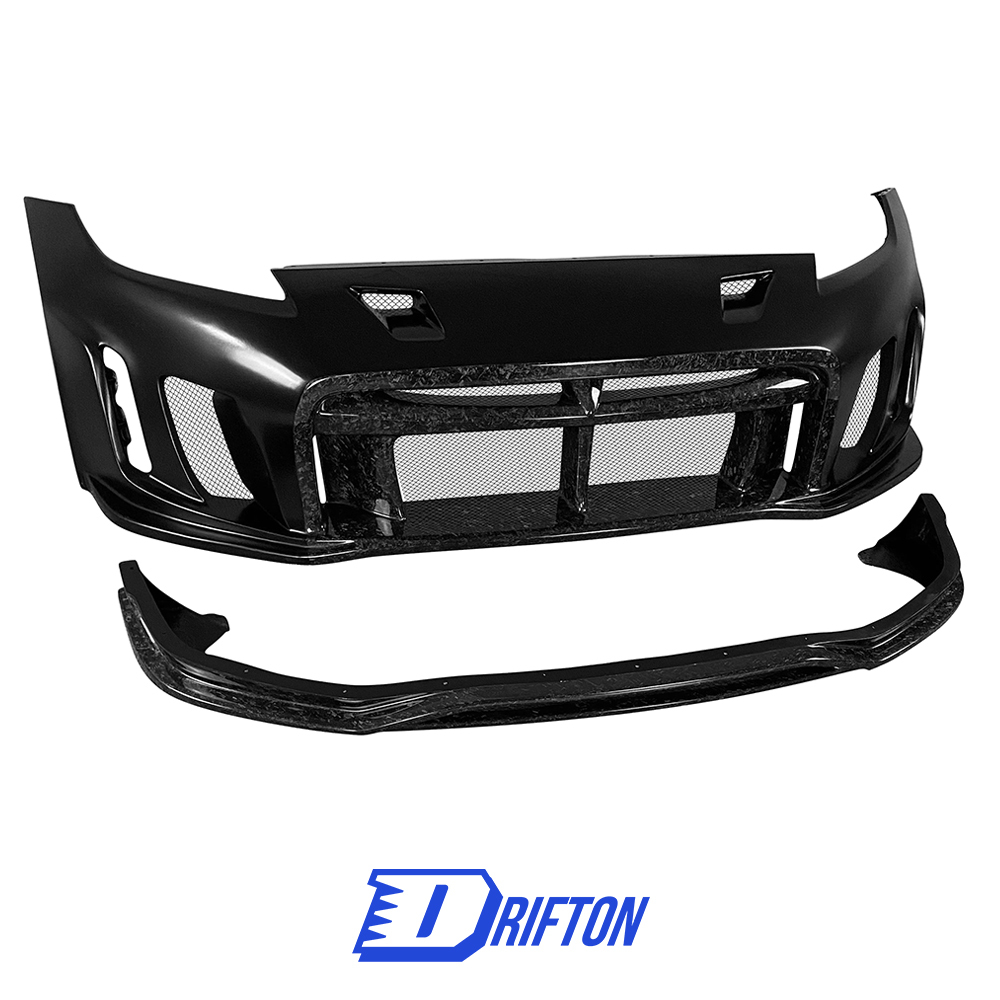 Varis Arising II Style Partial Forged Carbon Fiber Front Bumper For Nissan 370Z Z34 2008-2019
