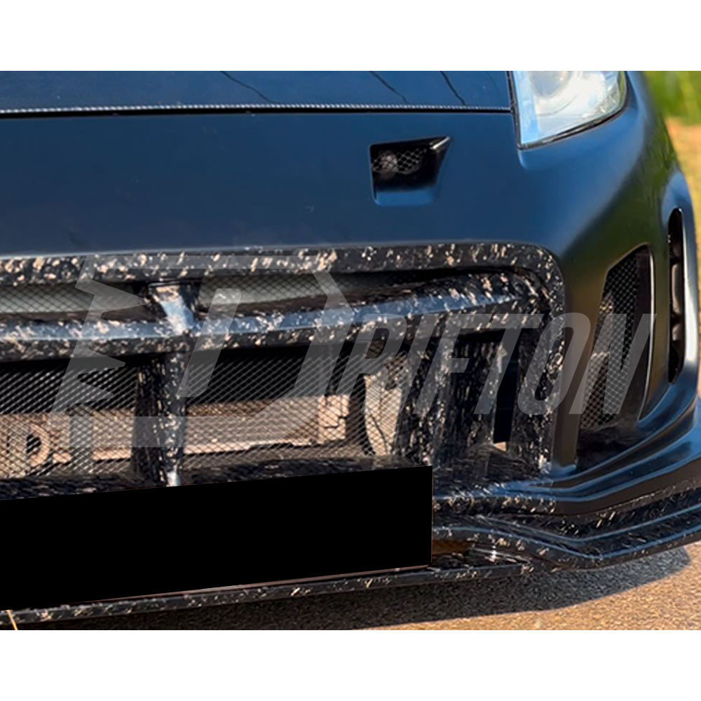 Varis Arising II Style Partial Forged Carbon Fiber Front Bumper For Nissan 370Z Z34 2008-2019