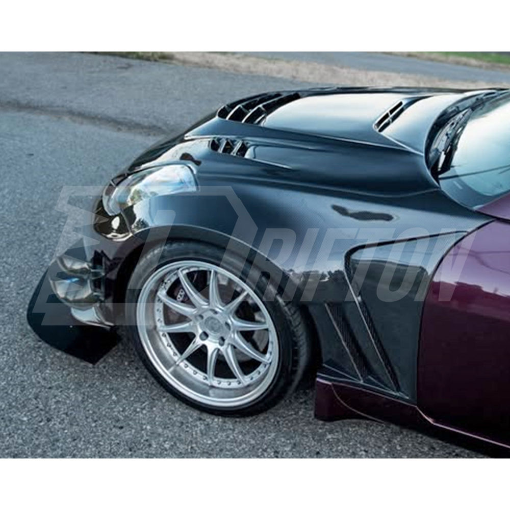 Vented V1 Style Carbon Fiber Fender For Nissan 370Z Z34 2008-2019