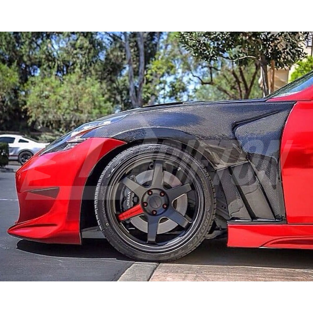 Vented V1 Style Carbon Fiber Fender For Nissan 370Z Z34 2008-2019