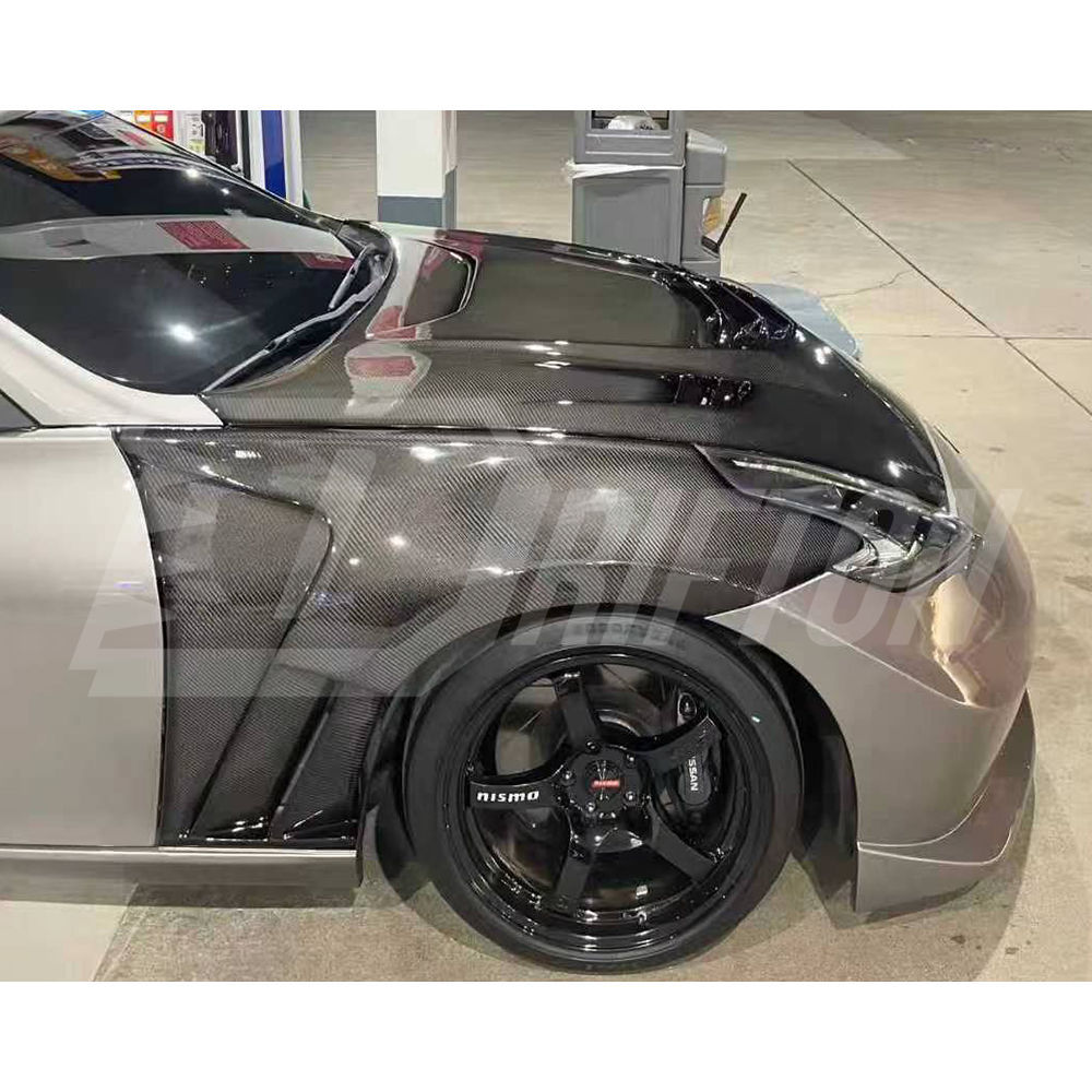 Vented V1 Style Carbon Fiber Fender For Nissan 370Z Z34 2008-2019