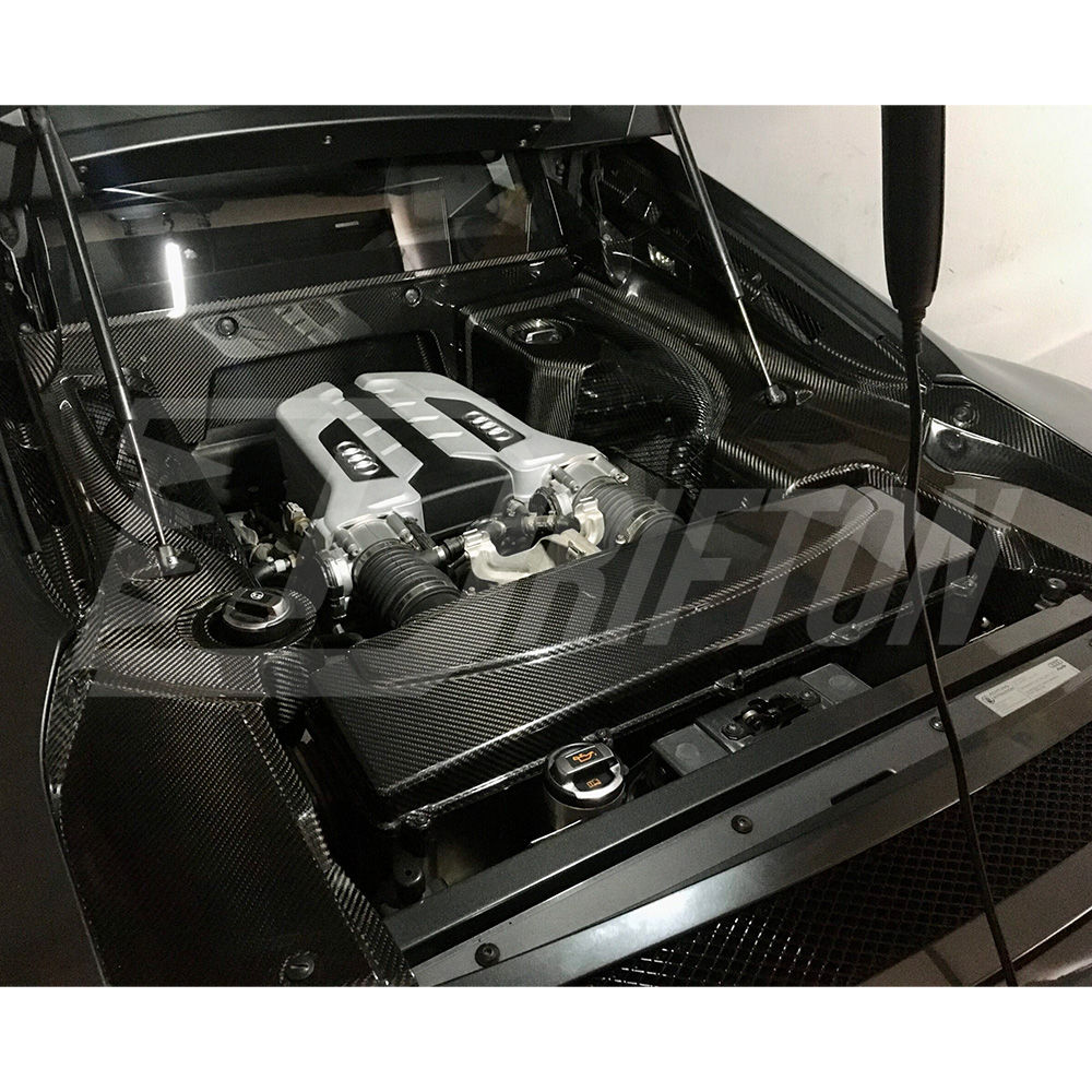 Dry Carbon Fiber Replacement Engine Bay Cover For Audi R8 V8 V10 2007-2015