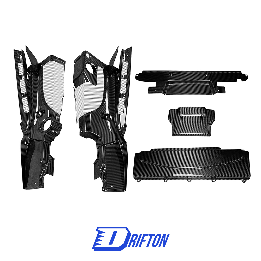 Dry Carbon Fiber Replacement Engine Bay Set For Audi R8 V8 V10 2007-2015