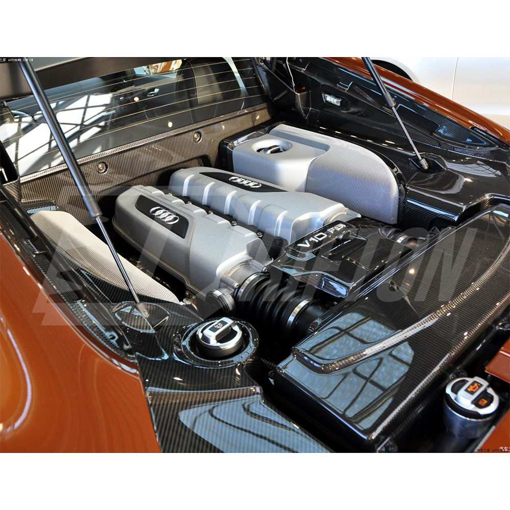Dry Carbon Fiber Replacement Engine Bay Set For Audi R8 V8 V10 2007-2015