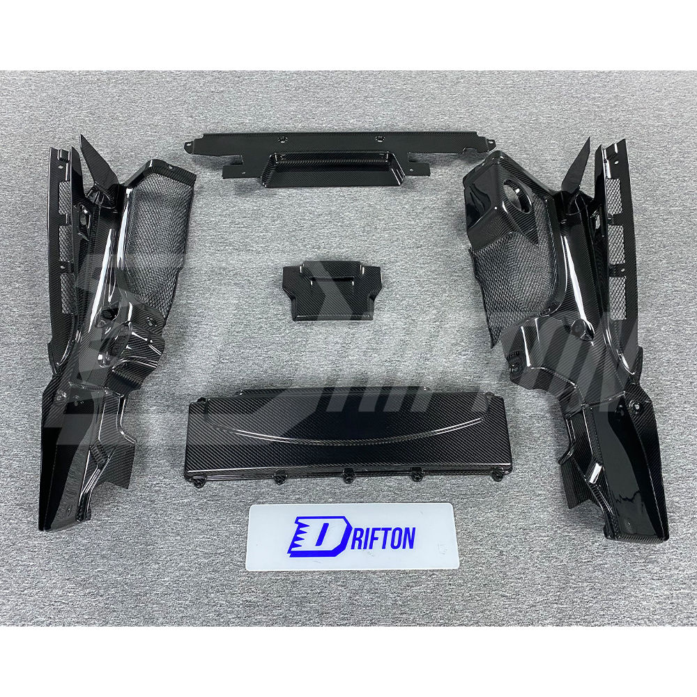 Dry Carbon Fiber Replacement Engine Bay Set For Audi R8 V8 V10 2007-2015