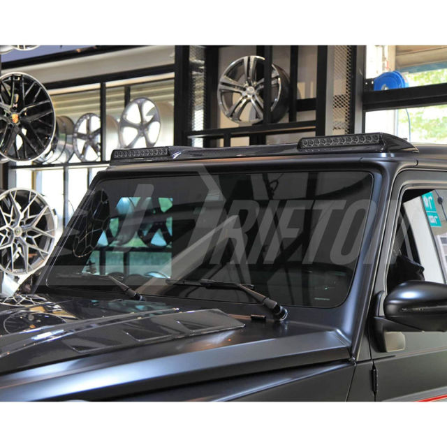 Brabx Style Dry Carbon Fiber Front Roof Light Bar Spoiler For Mercedes Benz G-Class W463 2005-2018